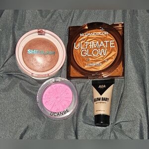 SheGlam Glowchi Highlighter, Ucanbe Glow Blush, Kleancolor Highlighter + More